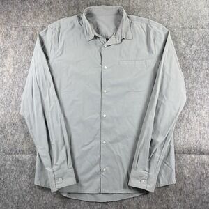 Lululemon Dress Shirt Men's Medium Gray Off the‎ Chain Stretch Button Up